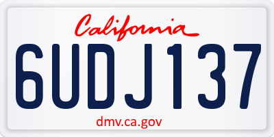 CA license plate 6UDJ137