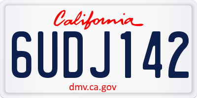 CA license plate 6UDJ142
