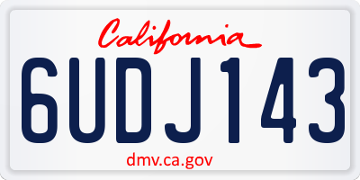 CA license plate 6UDJ143