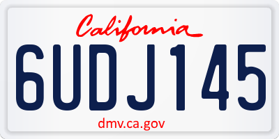 CA license plate 6UDJ145