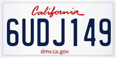 CA license plate 6UDJ149
