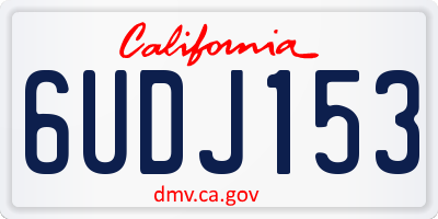 CA license plate 6UDJ153
