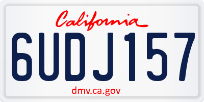 CA license plate 6UDJ157