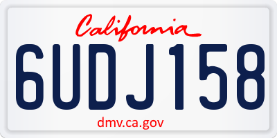 CA license plate 6UDJ158