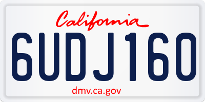 CA license plate 6UDJ160