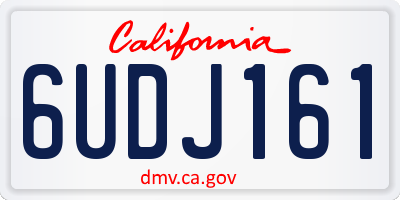 CA license plate 6UDJ161