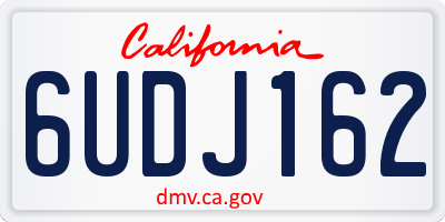 CA license plate 6UDJ162