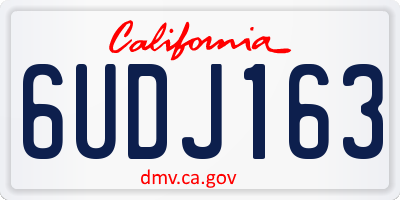 CA license plate 6UDJ163
