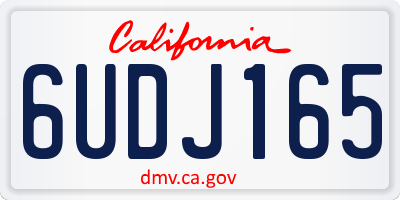 CA license plate 6UDJ165