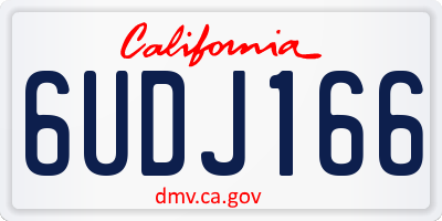 CA license plate 6UDJ166