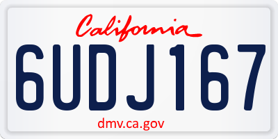 CA license plate 6UDJ167