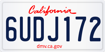 CA license plate 6UDJ172