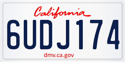 CA license plate 6UDJ174