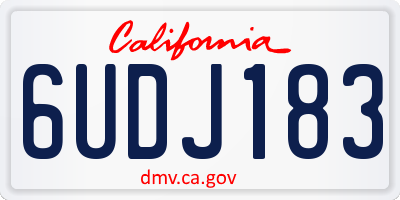 CA license plate 6UDJ183