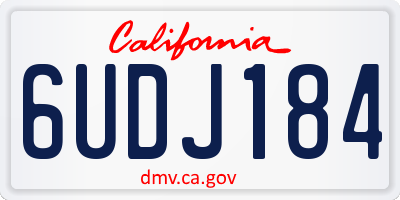 CA license plate 6UDJ184