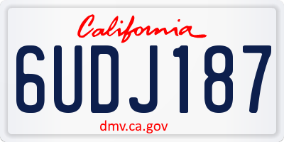 CA license plate 6UDJ187