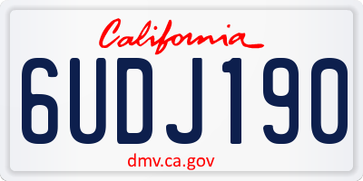 CA license plate 6UDJ190