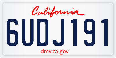 CA license plate 6UDJ191