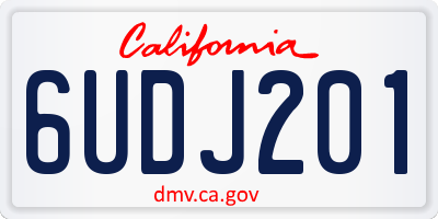 CA license plate 6UDJ201