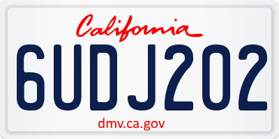 CA license plate 6UDJ202