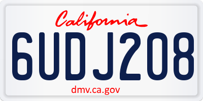CA license plate 6UDJ208