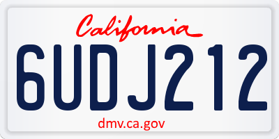 CA license plate 6UDJ212