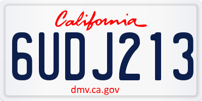 CA license plate 6UDJ213