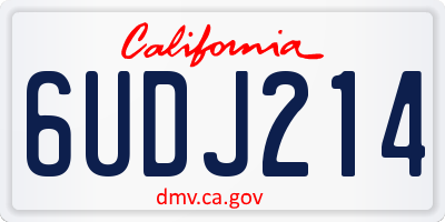 CA license plate 6UDJ214