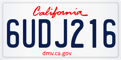 CA license plate 6UDJ216