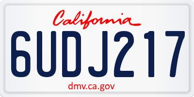 CA license plate 6UDJ217