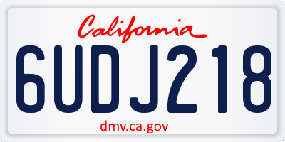CA license plate 6UDJ218