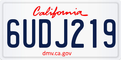 CA license plate 6UDJ219