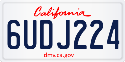 CA license plate 6UDJ224