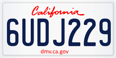 CA license plate 6UDJ229