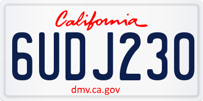 CA license plate 6UDJ230