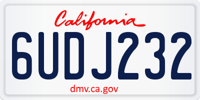 CA license plate 6UDJ232