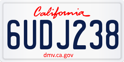 CA license plate 6UDJ238