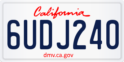 CA license plate 6UDJ240