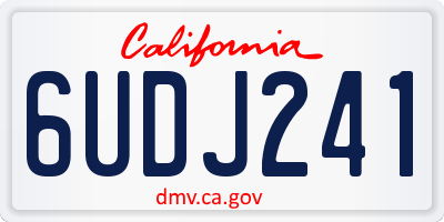 CA license plate 6UDJ241