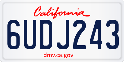 CA license plate 6UDJ243