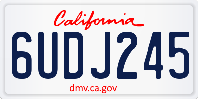 CA license plate 6UDJ245