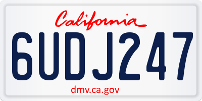 CA license plate 6UDJ247