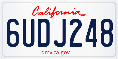 CA license plate 6UDJ248