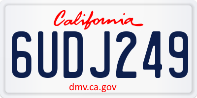 CA license plate 6UDJ249