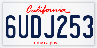 CA license plate 6UDJ253