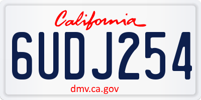 CA license plate 6UDJ254