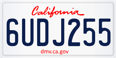 CA license plate 6UDJ255