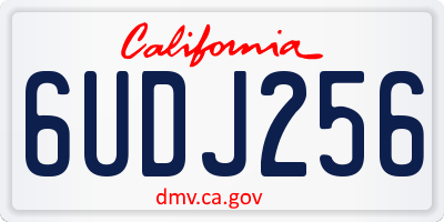 CA license plate 6UDJ256
