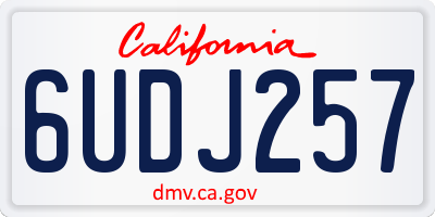 CA license plate 6UDJ257