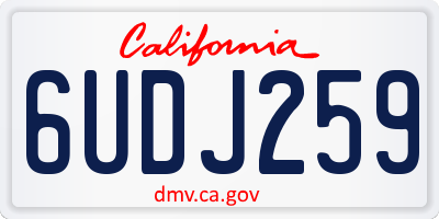 CA license plate 6UDJ259